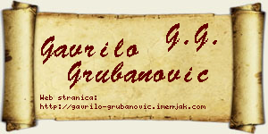 Gavrilo Grubanović vizit kartica